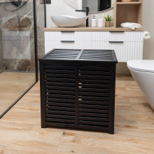 Dwukomorowy kosz na pranie BAMBOO BLACK 60x40x60cm